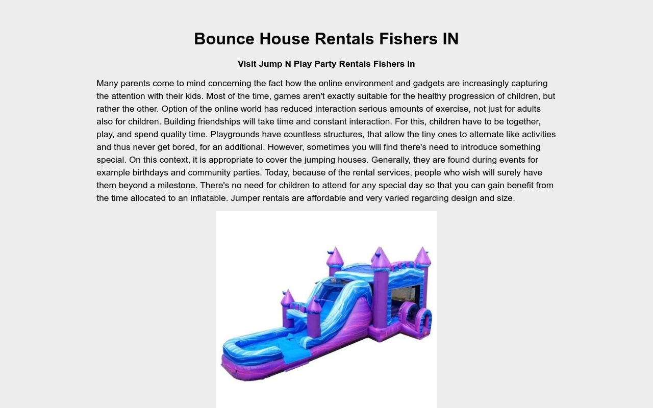 Bounce House Rentals Fishers IN